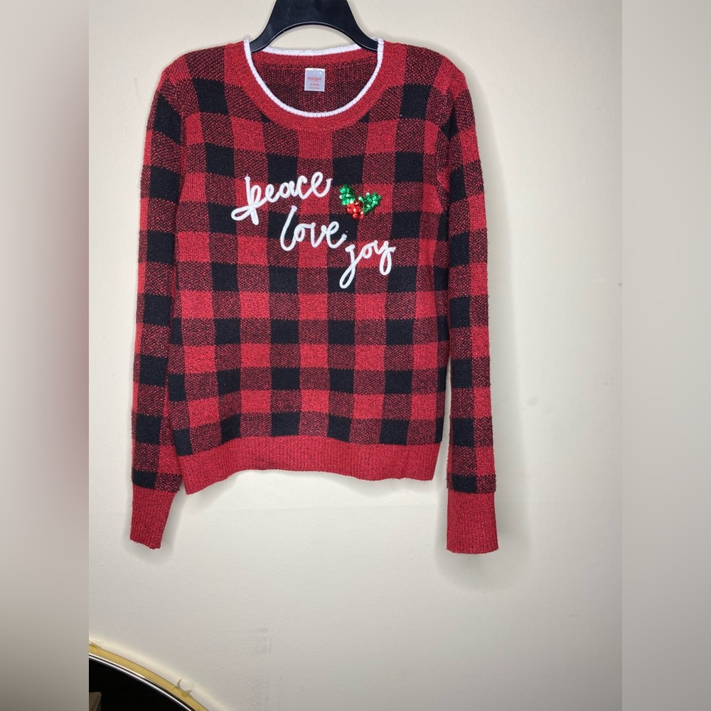 Holiday time women’s crew neck holiday sweater size M